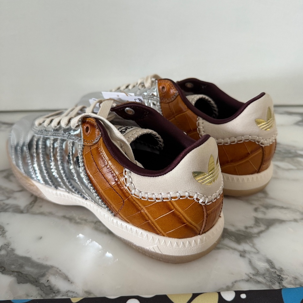 Adidas Originals Edition WALES BONNER Silver & Brown MN Samba Sneakers SZ US 7 - Picture 6 of 13
